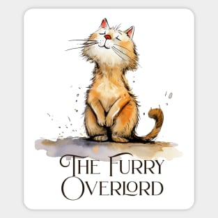 The Furry Overlord funny cat reigns supreme, my master Sticker